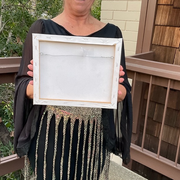 I love Oakland, CA Canvas hand painted art, 10.5” x 9” - Picture 4 of 4